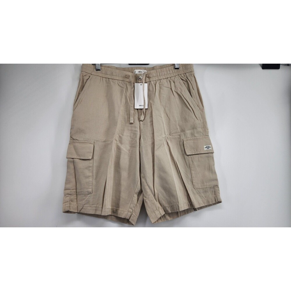 Mango‎ MNG Boys Medium Beige Bermuda Military Cargo Shorts NWT